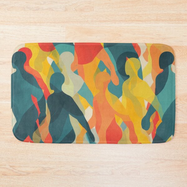 Item preview, Colorful Crowd Walking Silhouettes designed and sold by brandway.