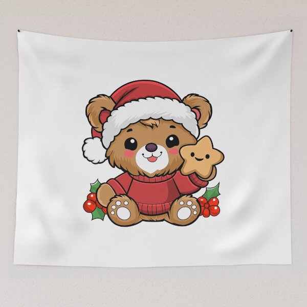 Item preview, Cute Festive Teddy Bear Christmas T-Shirt & Sticker  design designed and sold by CreativeTomb.