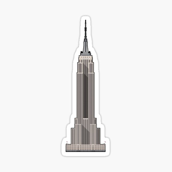 Item preview, The Empire State Building New York Architectural Pixel Art Illustration designed and sold by aio.