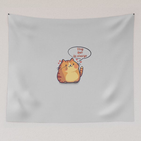 Item preview, Tiny But In Charge Cute Orange Cat Deesign designed and sold by KeepYourCatFat.