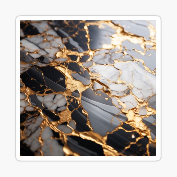 Golden Repairs: The Art of Kintsugi - White and Black, Gold Sticker