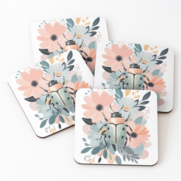 Item preview, Beautiful Beetle & Flower  designed and sold by HUMORONCOTTON.