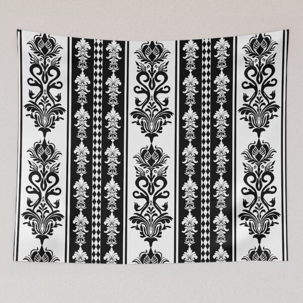 Item preview, Damask pattern design black and white designed and sold by warangdesign.