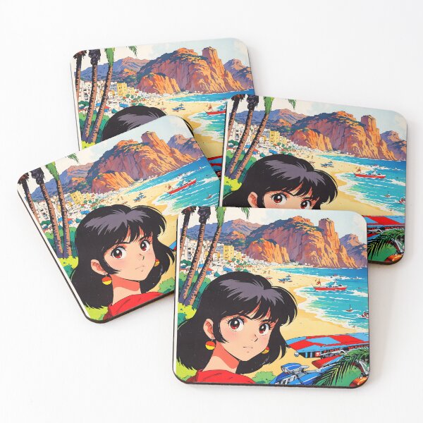 Item preview, Spain Beaches Retro Anime Girl 80s Vintage Travel designed and sold by Retro-Anime9.