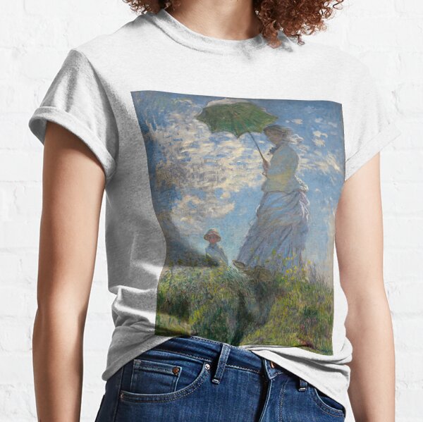 Woman with a Parasol - Madame Monet and Her Son by Claude Monet Classic T-Shirt