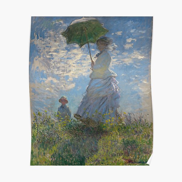 Woman with a Parasol - Madame Monet and Her Son by Claude Monet Poster