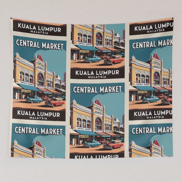 Item preview, Kuala Lumpur Central Market Malaysia Vintage Travel Tourism designed and sold by TravelersGems.