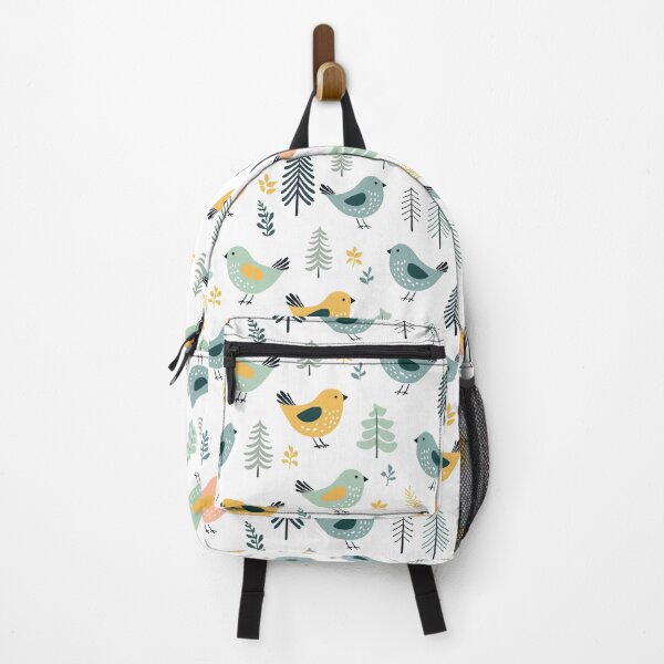 Item preview, Seamless pattern with playful birds, in a forest setting. designed and sold by DiNata.