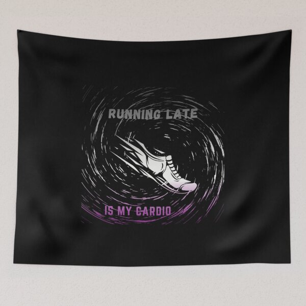 Item preview, Running late is my cardio, Asexual Flag , running shoe in motion graphic, cardio, run, running, gym, funny, funny lgbtq  designed and sold by PrideBeProud.