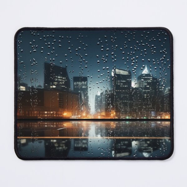 Item preview, Futuristic City Painting Puzzle Cartoon Skyline During Rain designed and sold by The Art of Kkatarynka.