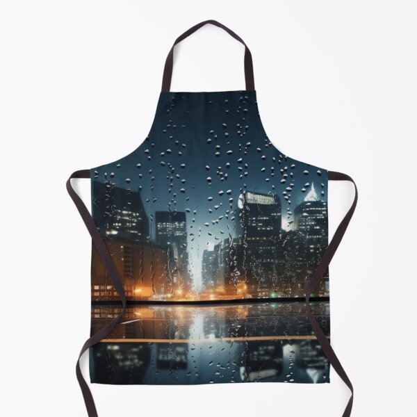 Item preview, Futuristic City Painting Puzzle Cartoon Skyline During Rain designed and sold by The Art of Kkatarynka.