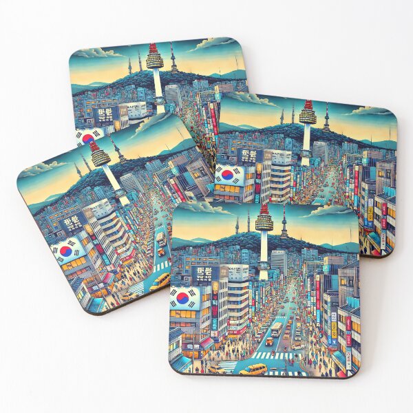 Item preview, Seoul Bustling City Illustration designed and sold by unrealartwork.