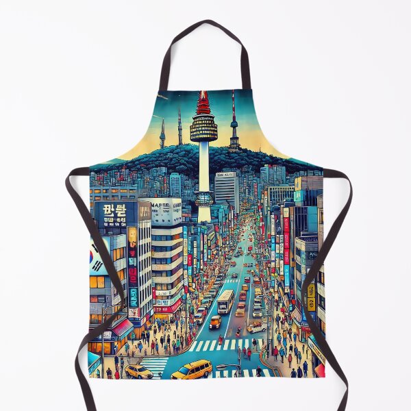 Item preview, Seoul Bustling City Illustration designed and sold by unrealartwork.