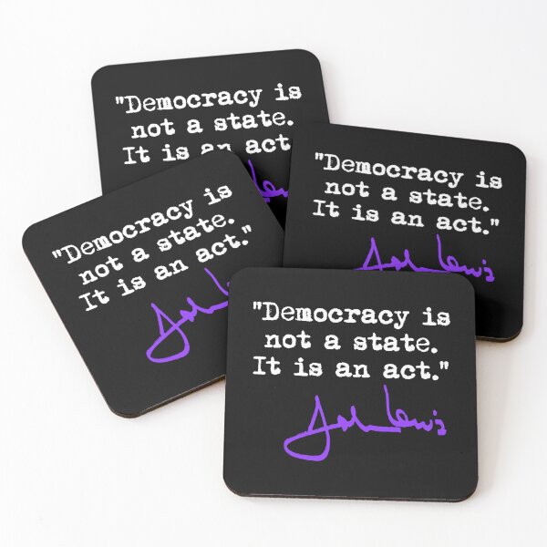 Item preview, Democracy is not a State It is an Act - John Lewis (PURPLE signature) designed and sold by Thelittlelord.