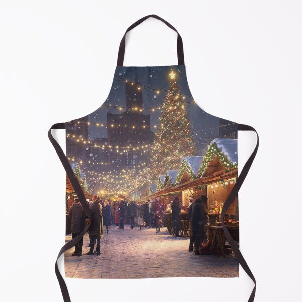 Item preview, Festive Christmas Market Painting Cozy Stalls Decorated  designed and sold by The Art of Kkatarynka.