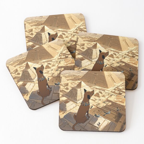 Item preview, An Egyptian local dog plays and plays with the birds on top of the Pyramid of Khufu designed and sold by Enga6.