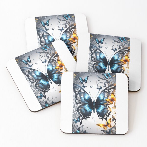 Item preview, Blue and orange butterflies designed and sold by NolineXpression.