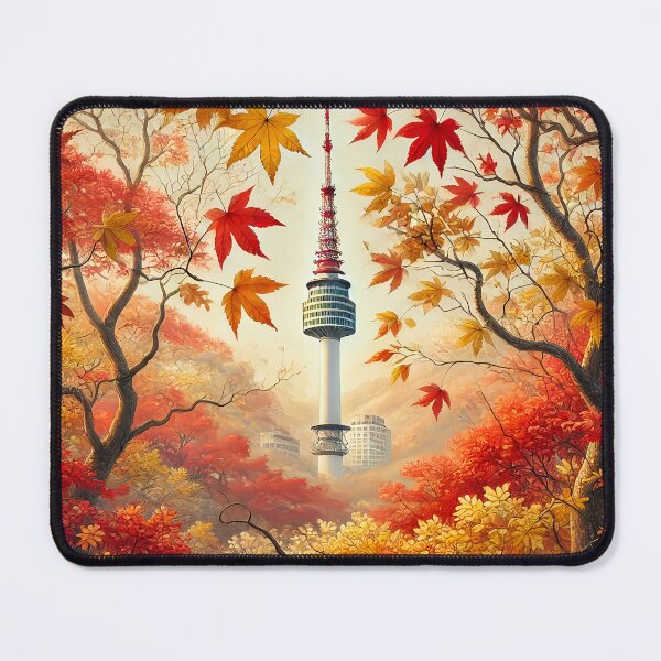 Item preview, N Seoul Tower Autumn designed and sold by unrealartwork.