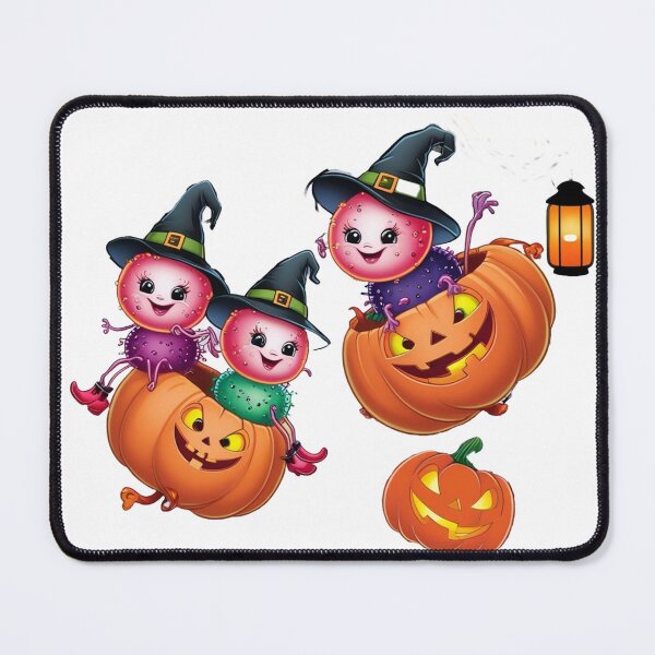 Item preview, Adorable Microbes as Witches Swinging on Pumpkins designed and sold by AdoraSticks.