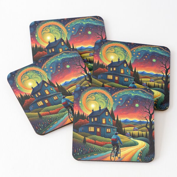 Item preview, Bicycle ride on starry night 5 designed and sold by George Hutton Hunter.
