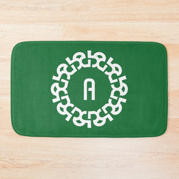 Item preview, Chain Link Letter A with Bold Geometric Emblem  designed and sold by rasagamastore.