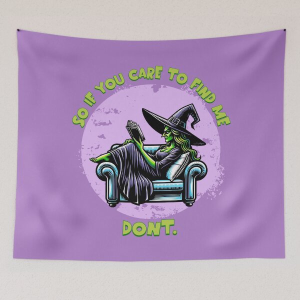 Item preview, Witch Reading on Couch - 'So If You Care to Find Me... Don't' with Defying Gravity Twist designed and sold by PricklyBearArt.