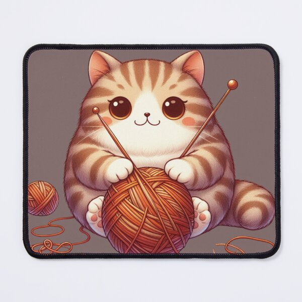 Item preview, cat knitting designed and sold by jkrphoto.
