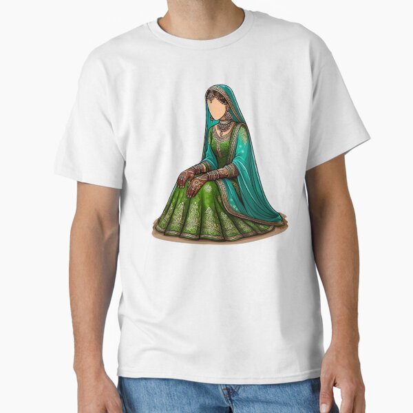 Item preview, "Bride in Green Lehanga - Traditional Elegance designed and sold by kausarwork.