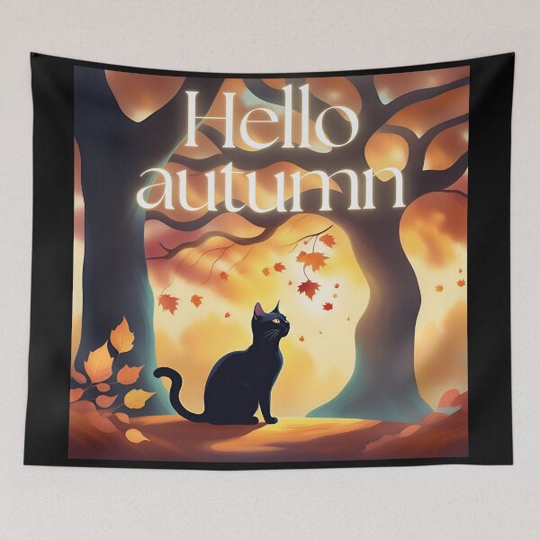 Item preview, Hello Autumn: The Magic of a Black Cat in Fall designed and sold by GlowUpLook.
