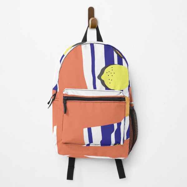 Item preview, Lemons on a striped cloth on an orange background designed and sold by Nadia--.