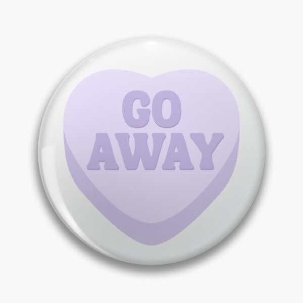 Aperçu de l'œuvre Bonbons en forme de cœur Go Away - Violet pastel créée et vendue par pixel-chick.