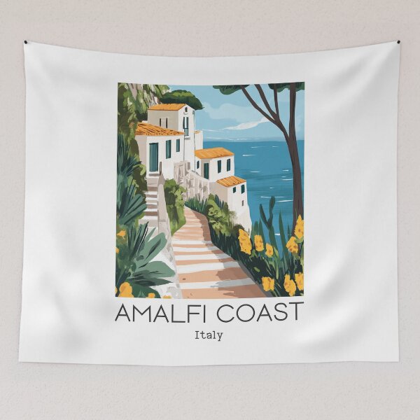 Item preview, A Vintage Travel Illustration of Amalfi Coast - Italy  designed and sold by GoodOldVintage.
