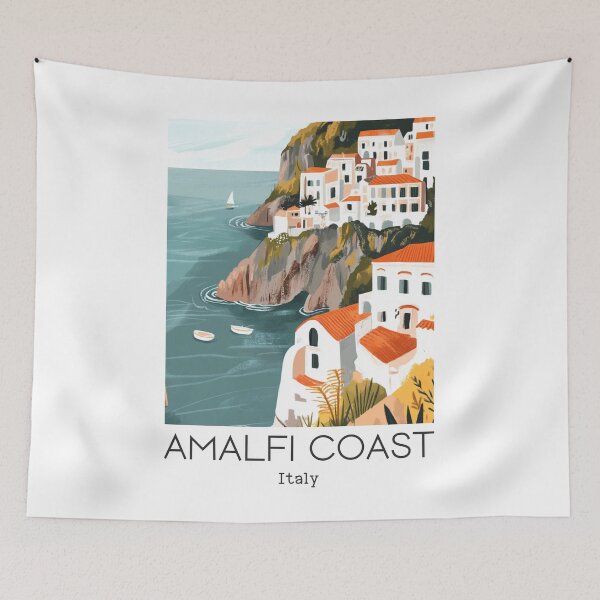 Item preview, A Vintage Travel Illustration of Amalfi Coast - Italy  designed and sold by GoodOldVintage.