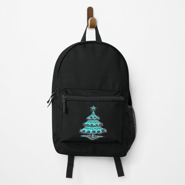 Item preview, "Turquoise fir tree on black background" designed and sold by ArthureCendre.
