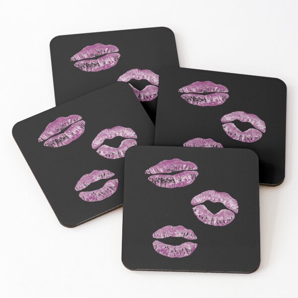 Item preview, Lips Kisses Smooches Pattern 1 - Violet Purple and Black designed and sold by Daniel Bevis Design.
