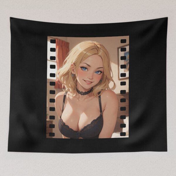Item preview, Sexy Blonde Manga Girl with Blue Eyes Movie Scene Art designed and sold by Hungry-Murphy.
