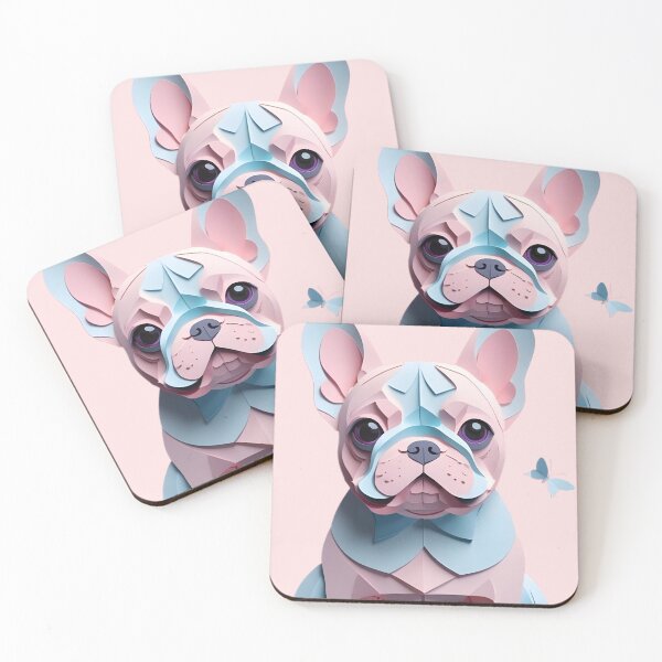 Item preview, Kawaii French Bulldog Pastel Paper Cutting Art Butterfly designed and sold by puppypastel.
