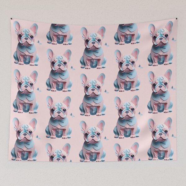 Item preview, Kawaii French Bulldog Pastel Paper Cutting Art Butterfly designed and sold by puppypastel.