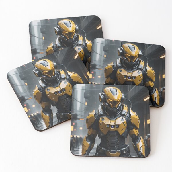 Item preview, Sci fi character art, cool artwork, futuristic style, dark yellow and gray designed and sold by James Gunn.