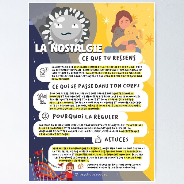 Item preview, Emotions explained to children - nostalgia designed and sold by psychopascouac.