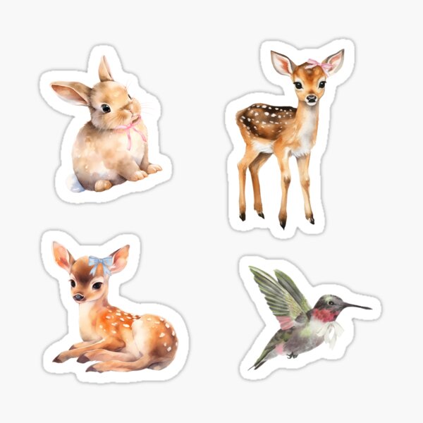 Item preview, Coquette Vintage Animal Bow Sticker Pack designed and sold by pixel-chick.