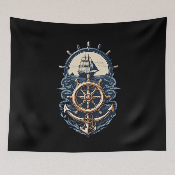 Item preview, Nautical Adventure Sailing Ship Compass designed and sold by LuminOrb.