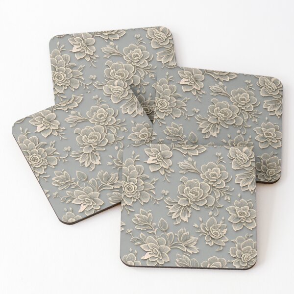 Item preview, Beige and Grey Floral Design designed and sold by BubbleGalaxy.