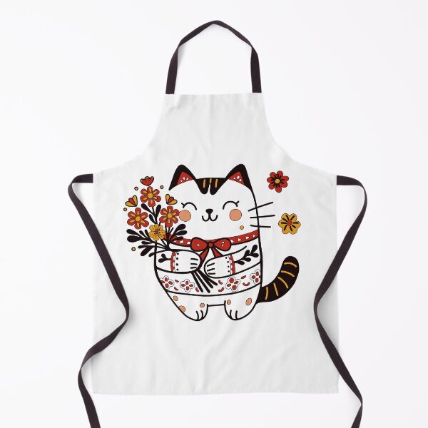 Item preview, KittyKat - Cute Cuddley Cat with Flowers designed and sold by KittyKatCats.