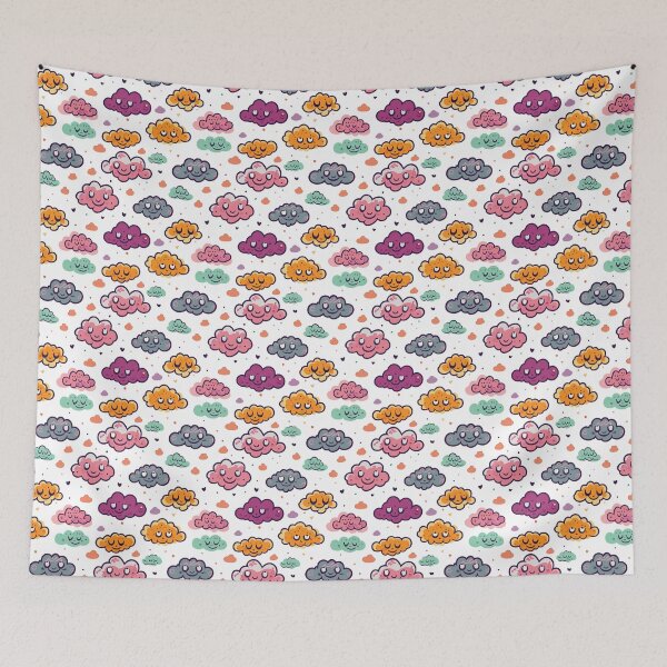 Item preview, Happy Colorful Clouds Pattern designed and sold by BlueStarG8.