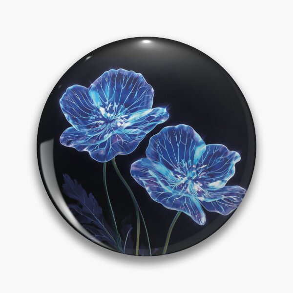 Item preview, dos luminosas flores de loto azul sobre negro designed and sold by Inelshop.