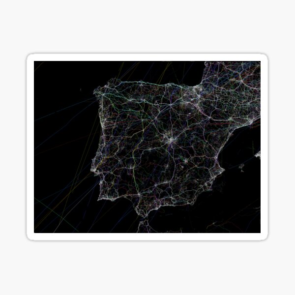 Spain and Portugal by GPS tracks Sticker