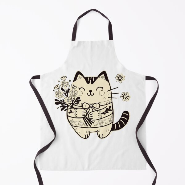 Item preview, KittyKat - Cute Cuddley Cat with Flowers designed and sold by KittyKatCats.
