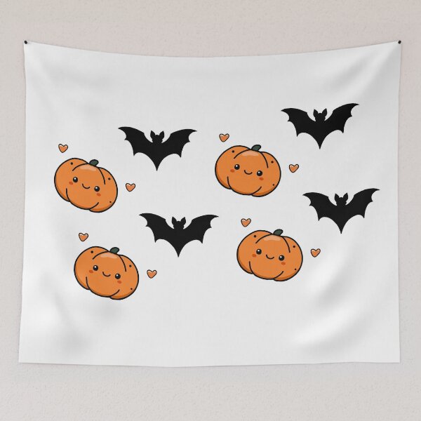 Item preview, Cute & Spooky: The Pumpkin and the Bat, Pattern, Unique designed and sold by villacreativa.