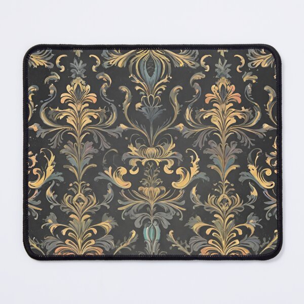 Item preview, Gold and Grey Damask on Faded Black designed and sold by BubbleGalaxy.